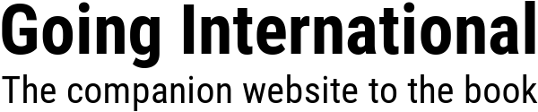 Text logo reading 'Going International' with the subtitle 'The companion website to the book' beneath it